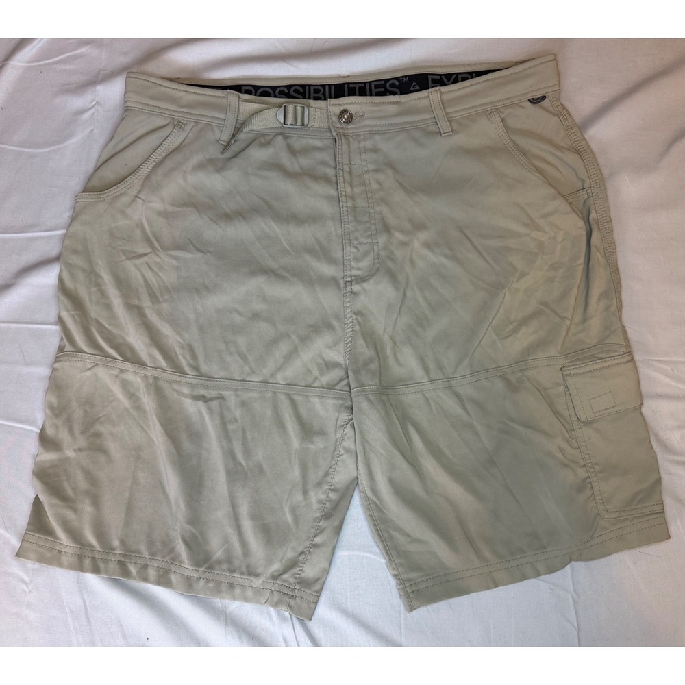Gerry Cargo Shorts Mens 40 Khaki Stretch Performance Hiking Belted